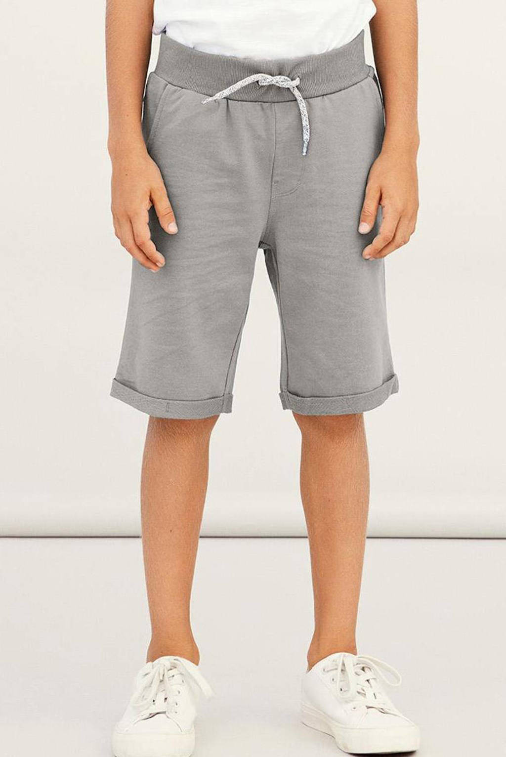 NAME IT regular fit sweatshort NKMVERMO grijs melange