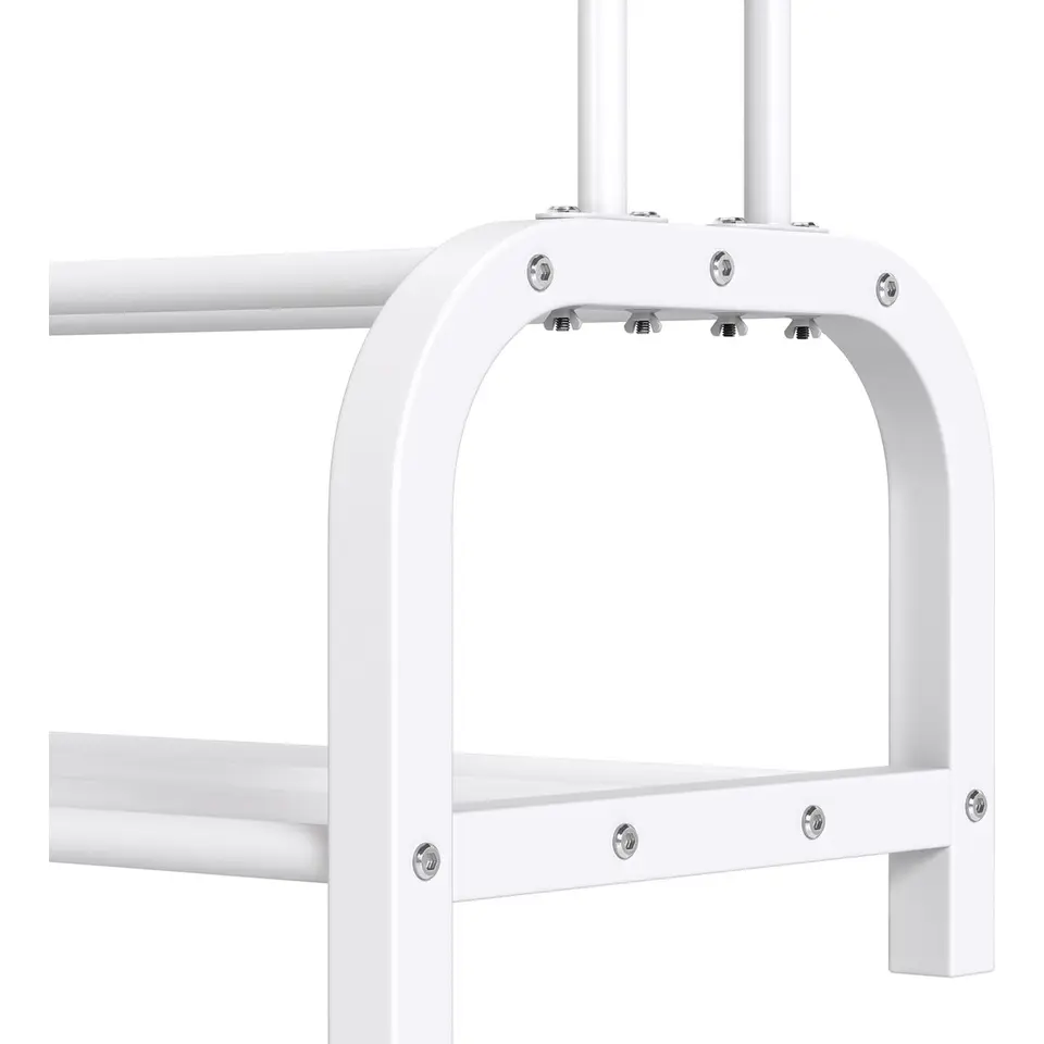 O'DADDY Kledingrek met Dubbel Schoenenrek - Wit - 110x33x(137-157) cm