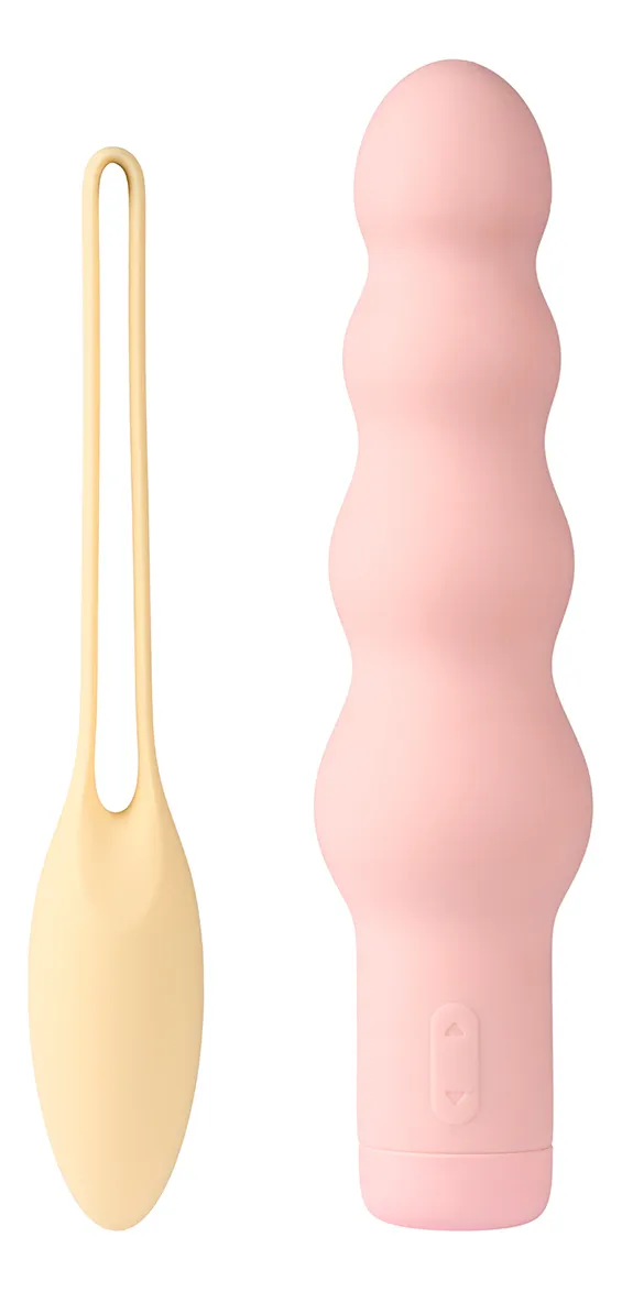 Amaysin Beaded Dildo og Bækkenbundskugle Pleasure Sæt - 55 g.