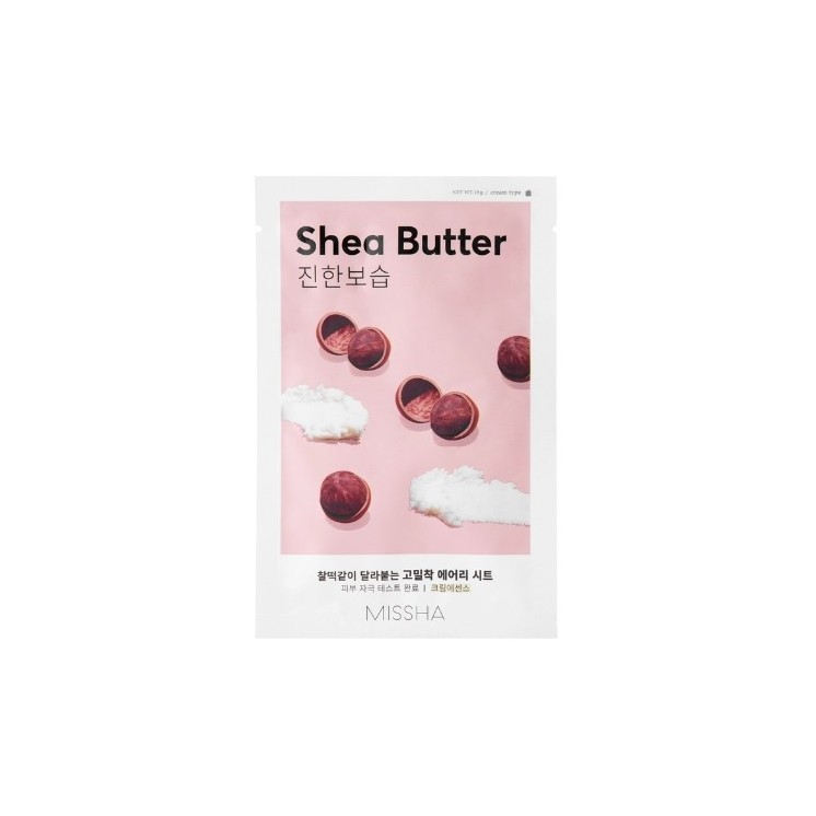 Missha Airy Fit Sheet Mask Sheabutter feuchtigkeitsspendende und nährende Tuchmaske 19 g