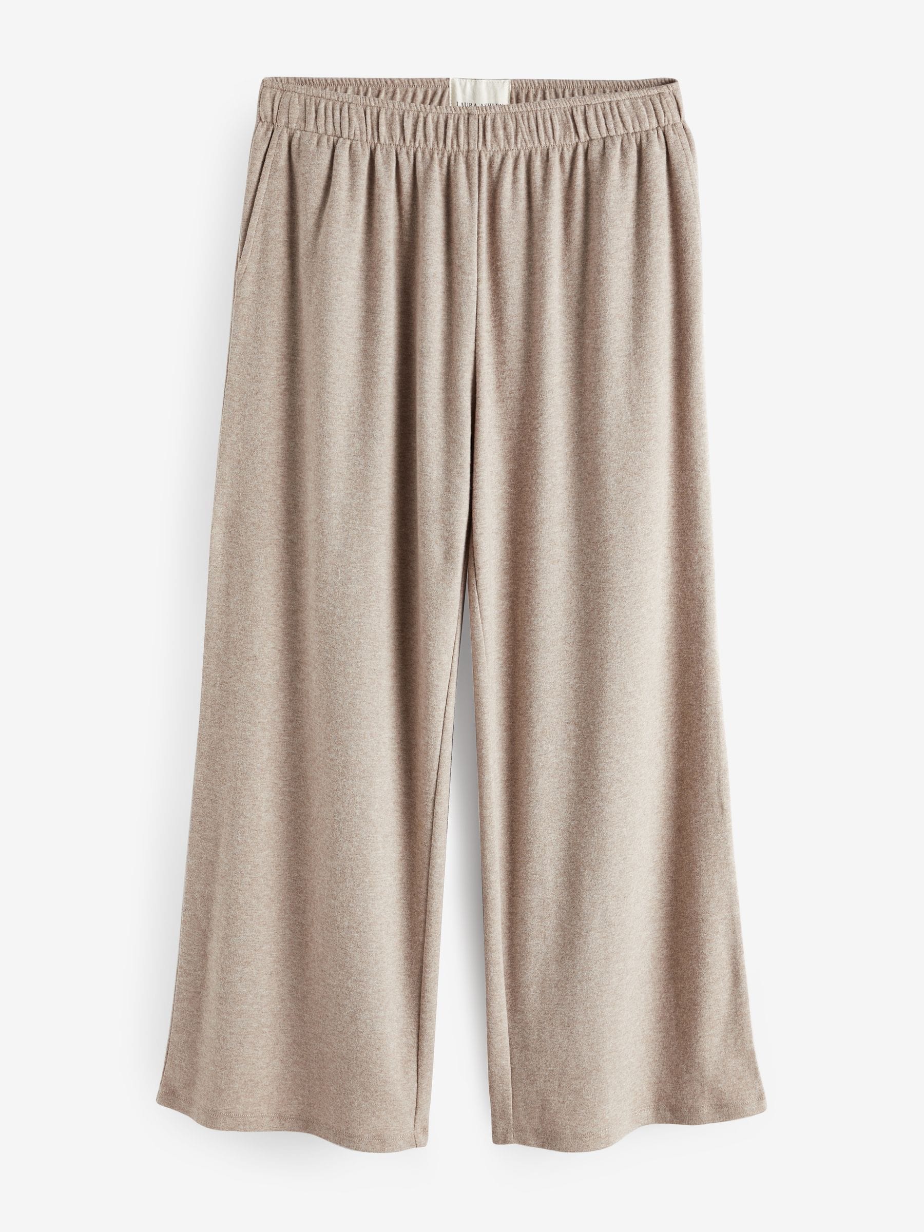 Moutkleurig - Laura Ashley gebreide loungebroek