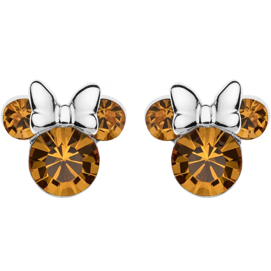 Kinder-Ohrringe Geburtsstein November Gelb 925 Silber yellow