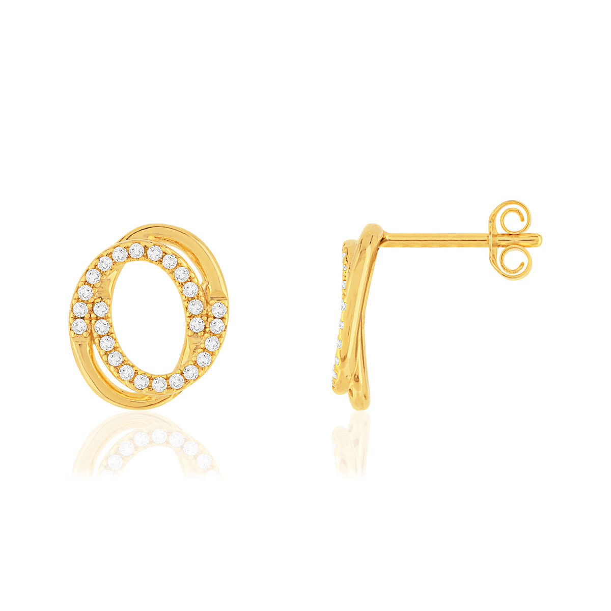 Boucles d'oreilles plaqué or zirconias