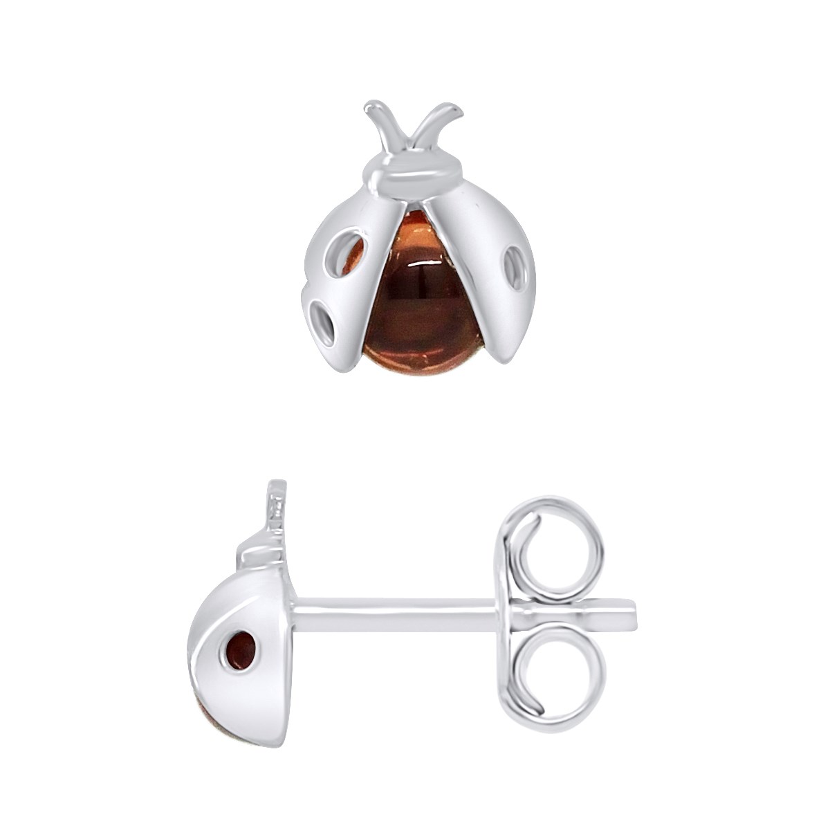 Boucles d'Oreilles COCCINELLE GARNET - Argent