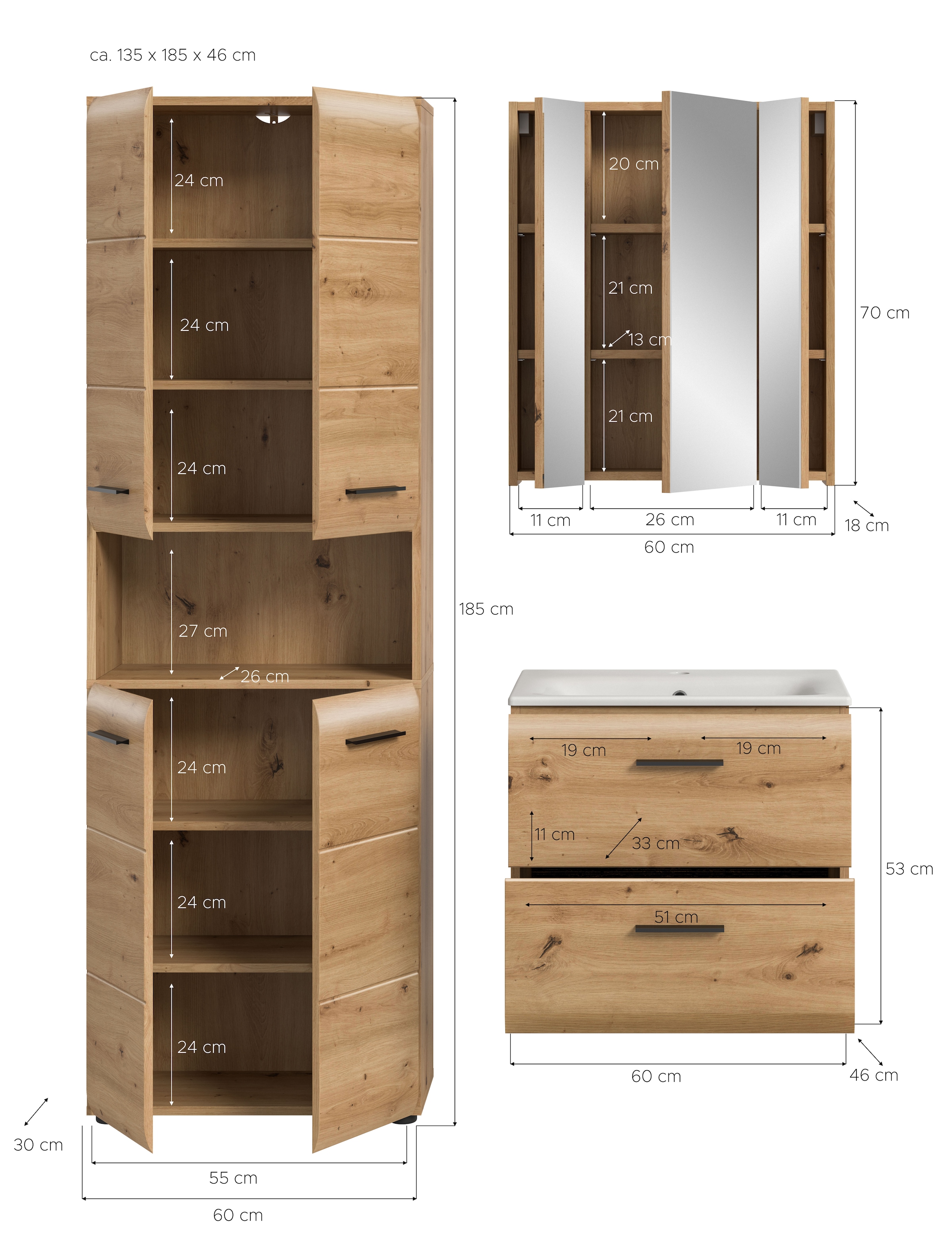 INOSIGN Badezimmer-Set Set, 4 Stk. tlg.