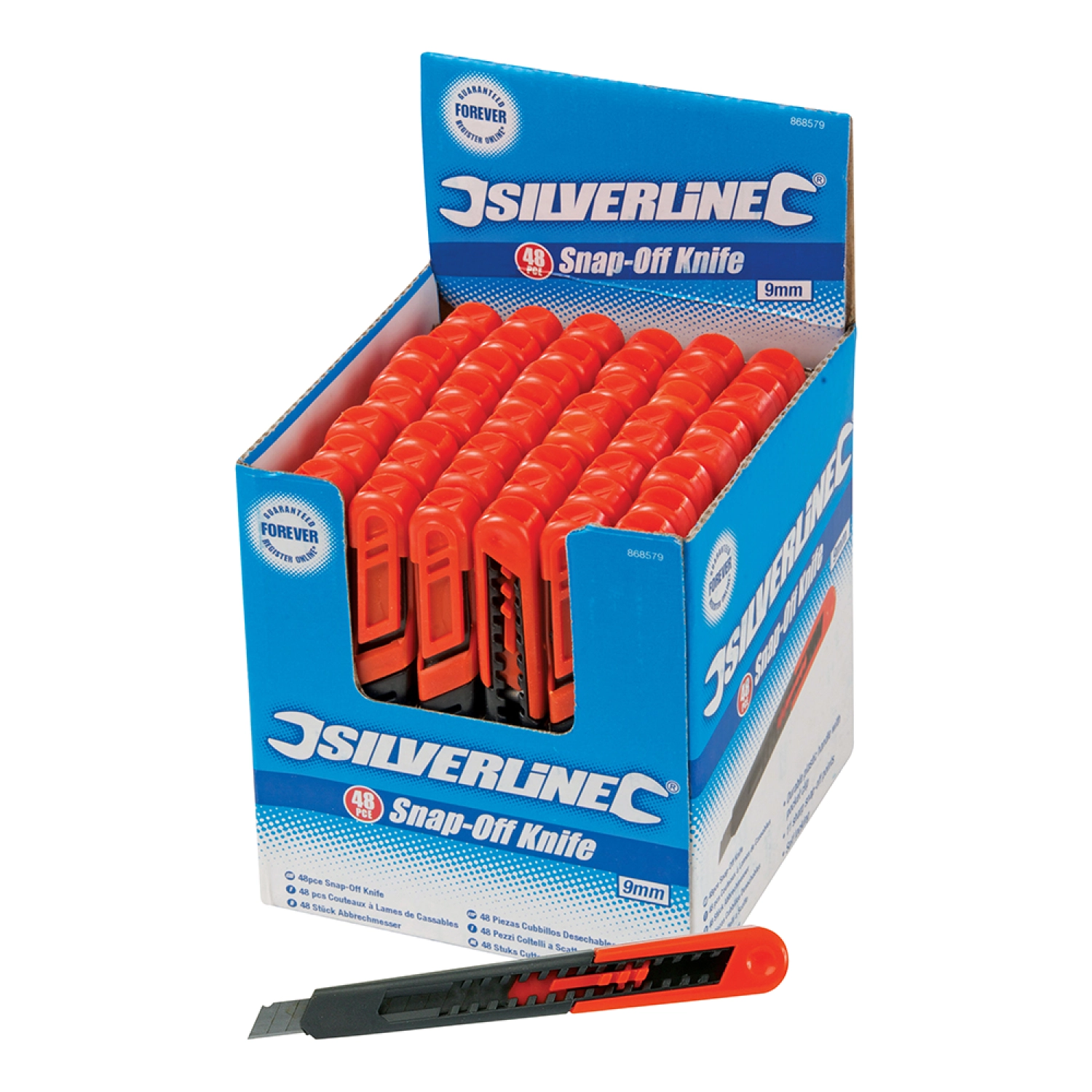 Silverline 868579 Afbreekmes in displaydoos - 9mm (48st)
