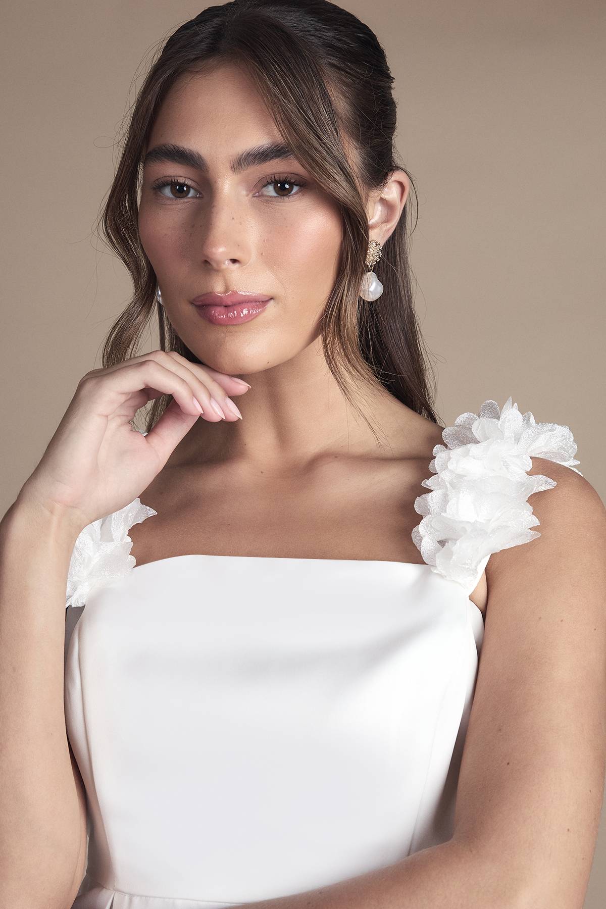 Coast Robe de Mariée Mini Bardot à Motifs Floraux 3D