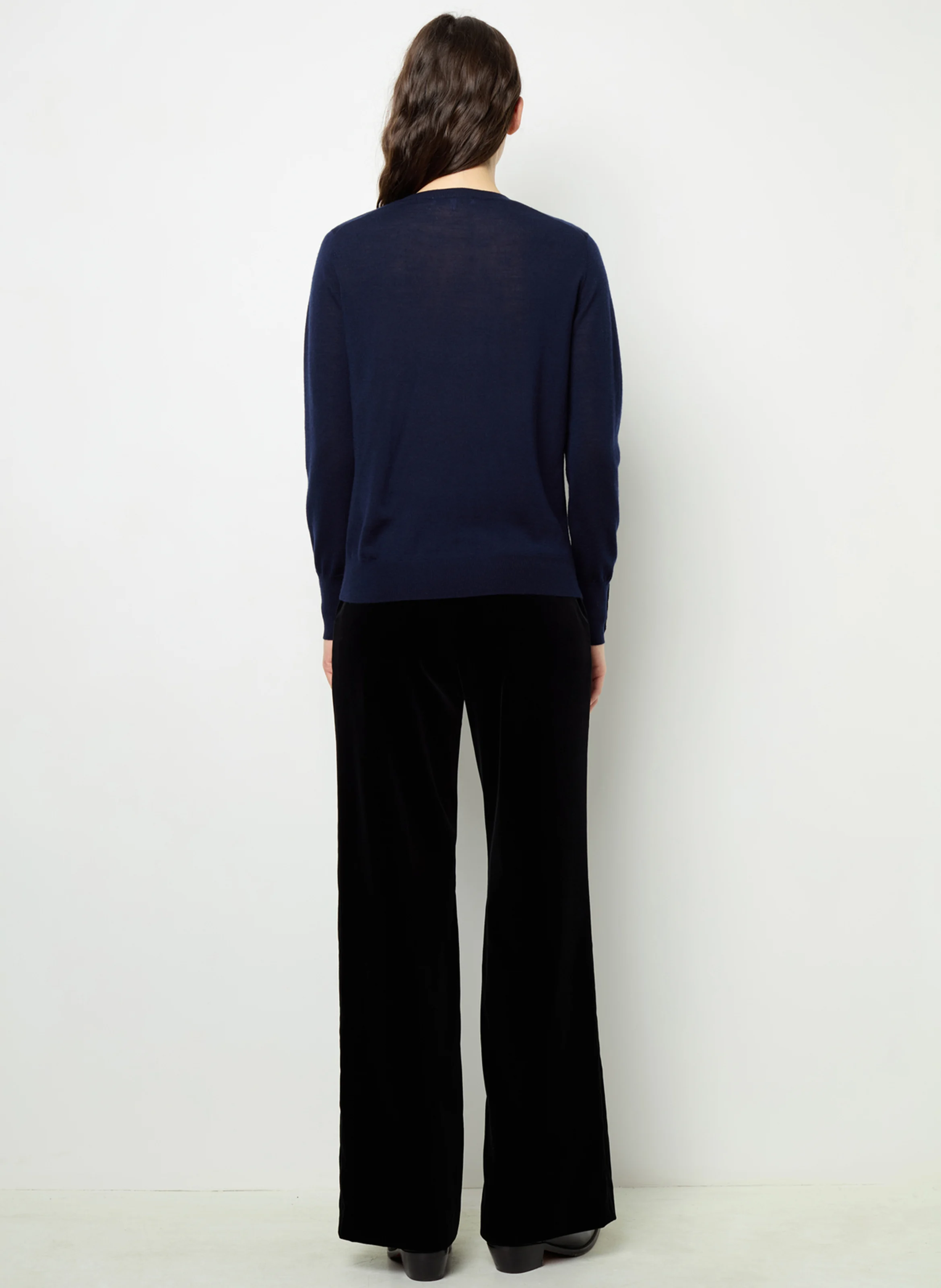 JADE - Pull col V en laine | Bleu