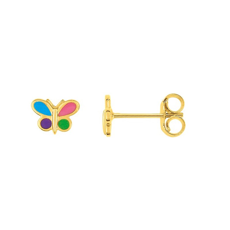 Boucles d'oreilles enfant - Or 18 Carats - Papillon