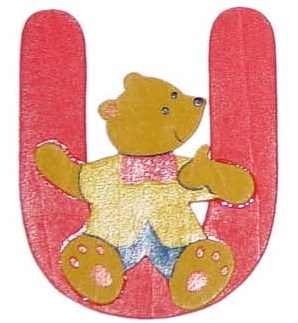 Holzbuchstabe U Bär-Design