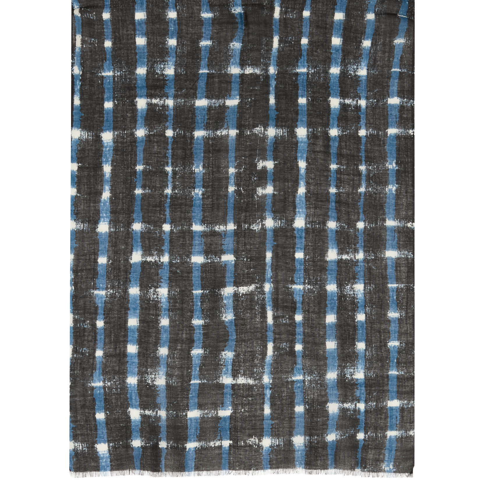 Echarpe imprimée en laine | Bleu