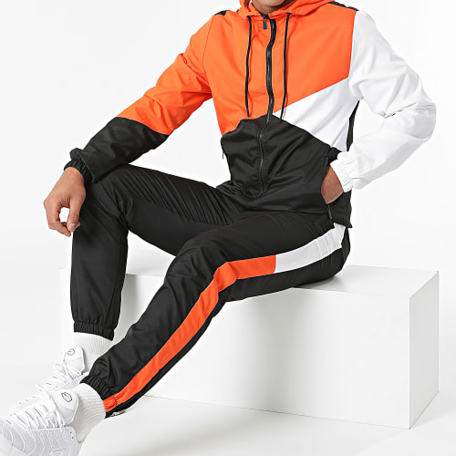 Ensemble De Survêtement TX-688 Noir Orange Blanc