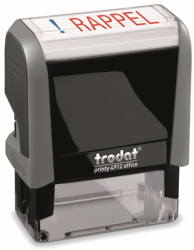 Trodat 4912 Textstempel, französisch, RAPPEL, rot/blau