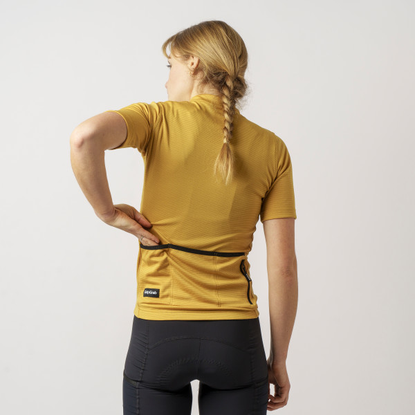 GripGrab EXPLR Merinotech kortærmet cykeltrøje Mustard Yellow dame