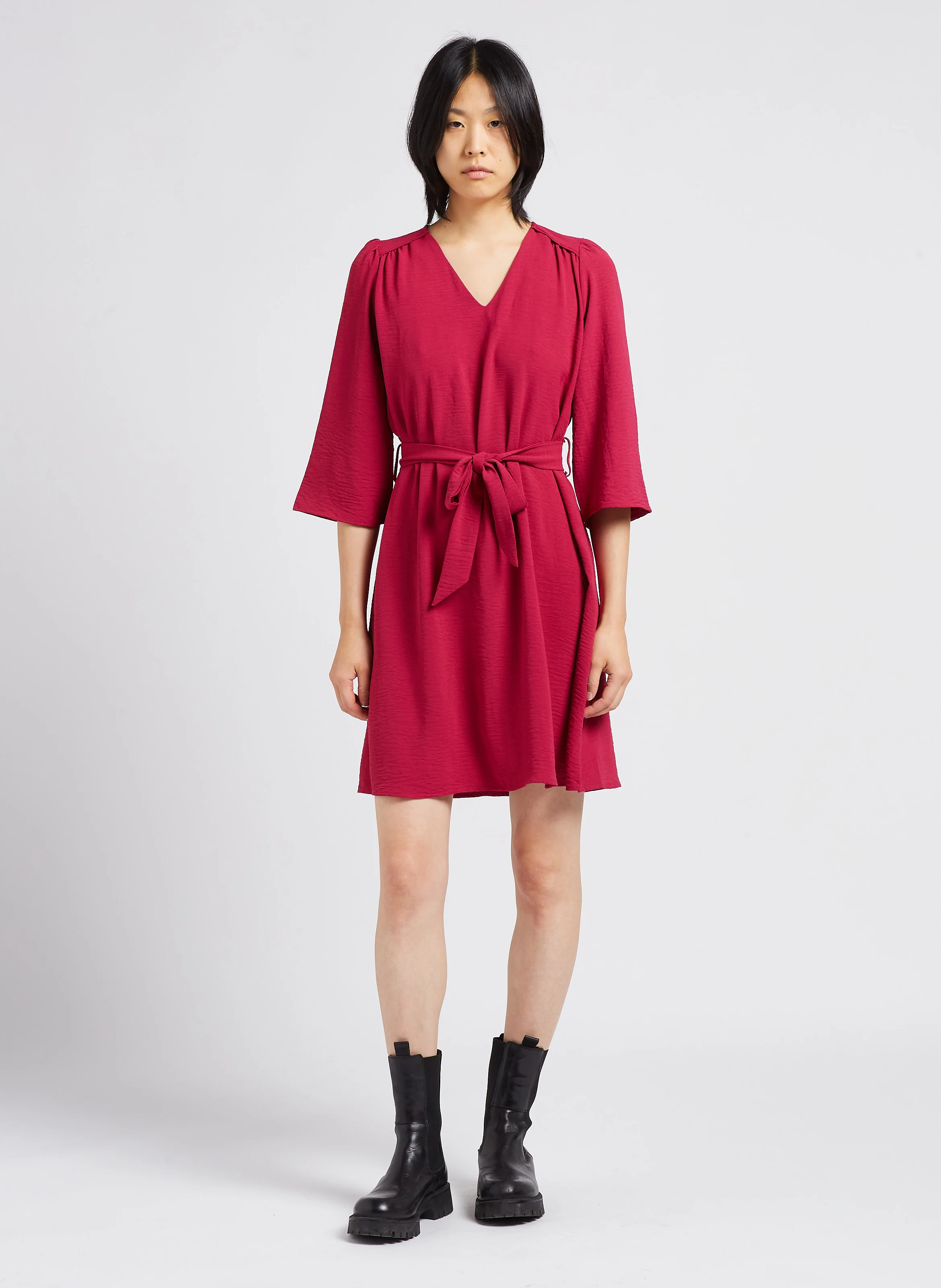 LENA - Robe courte col V | Rose