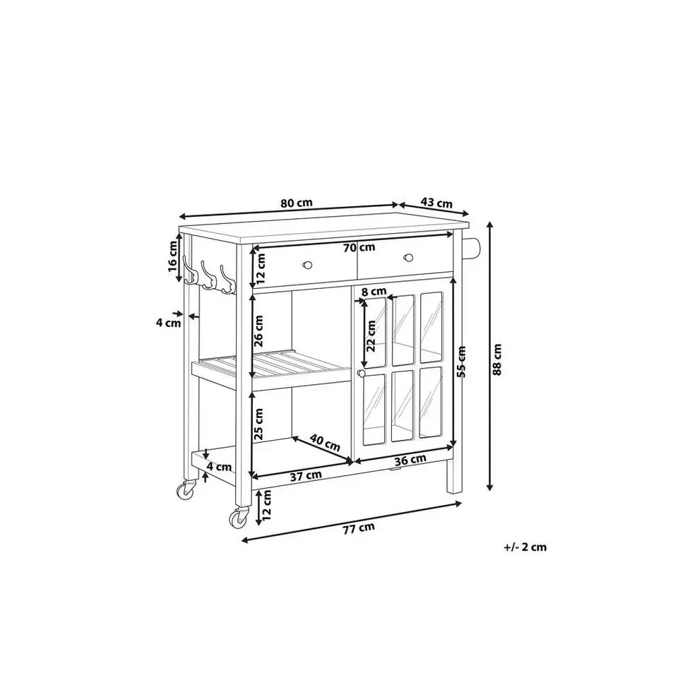 GENOA - Keukentrolley - Grijs - MDF