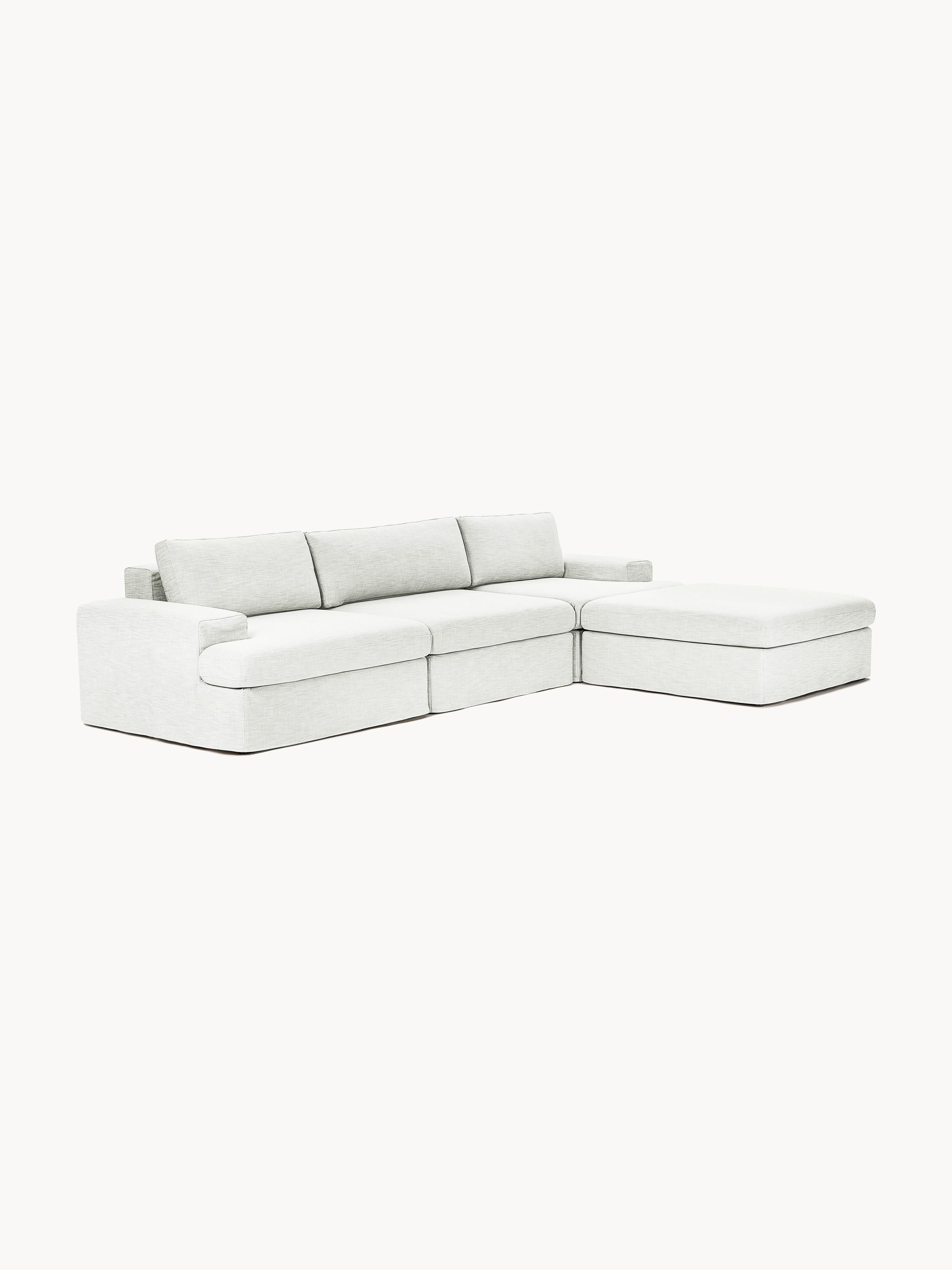 Modulaire bank Russell (4-zits) met poef (links/rechts)