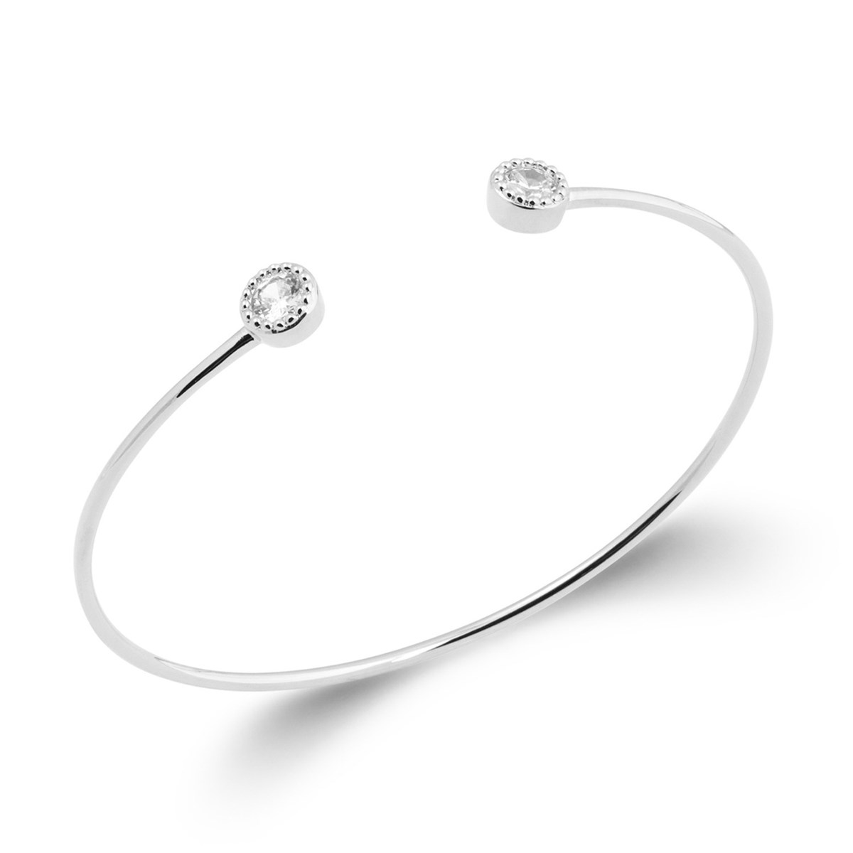 Jonc Brillaxis argent rhodié