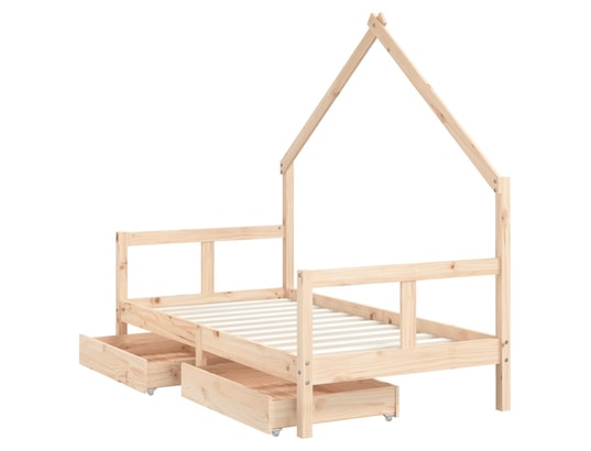 VIDAXL - Lit enfant Cadre de lit pour enfant et tiroirs 80x160cm bois de pin mas...
