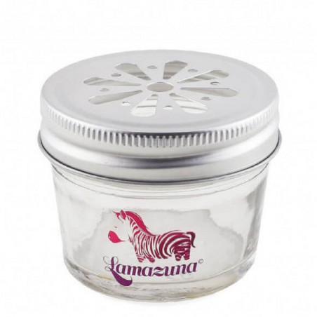 Lamazuna Pot de rangement en verre - couvercle ajouré