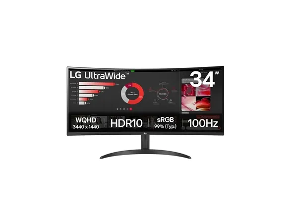 LG UltraWide 34WR50QK-B - LED-skærm - kurvet - 34