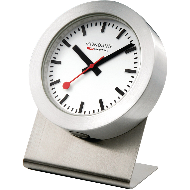 Mondaine Tischuhr, Ø 5 cm, magnetisch, silber