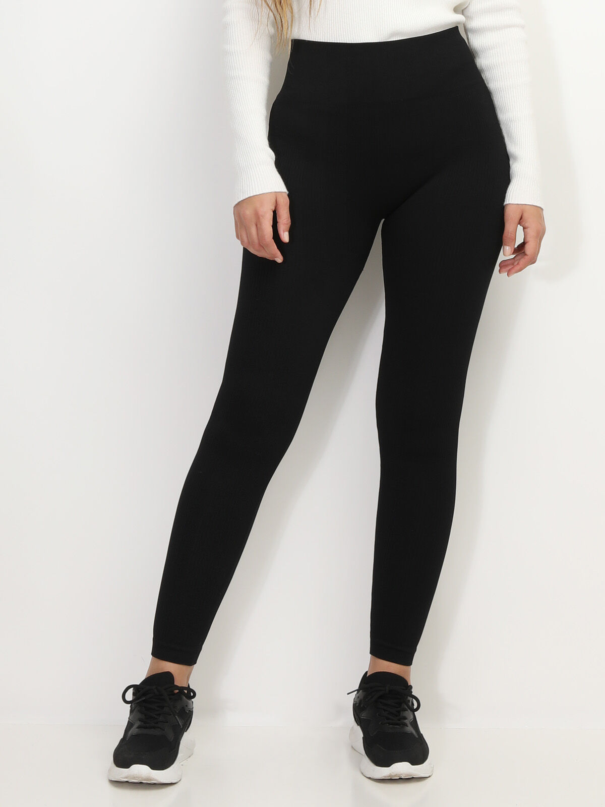 Legging côtelé push-up- Noir