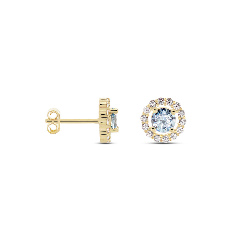 Boucles D'oreilles Puces Plaqué Or Radbod Pierres Artificielles Oxydes