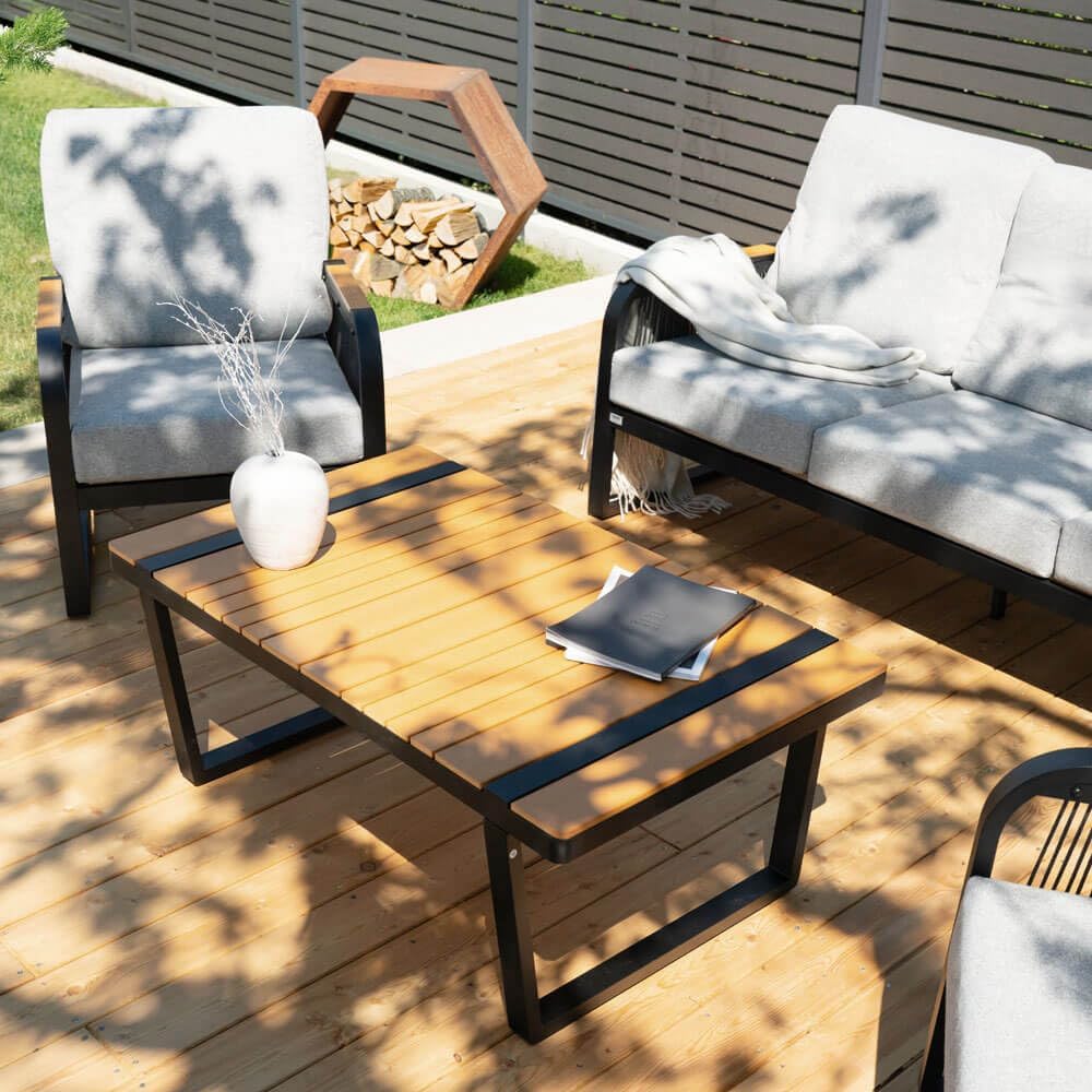 Home Deluxe Gartenlounge MARABA – Aluminium | Moderne & wetterfeste Lounge-Garnitur für Terrasse & Garten