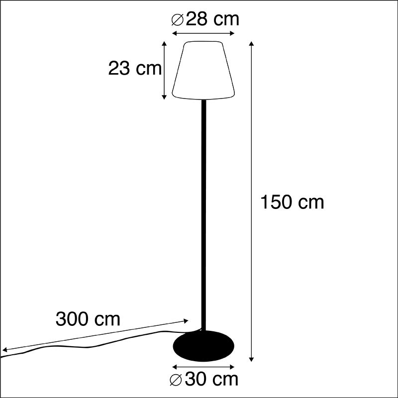 Moderne staande buitenlamp, zwart - Virginia
