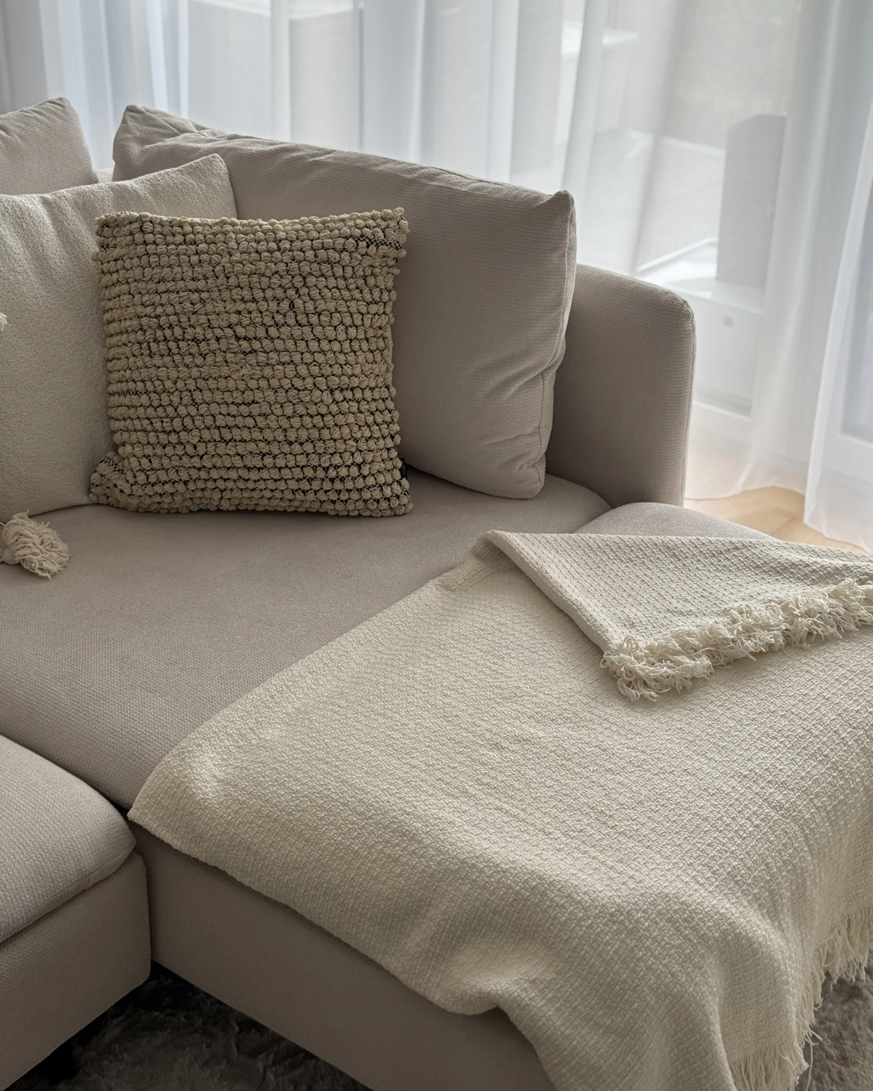 Sprei YERBENT Katoen 220 x 240 cm Gebroken wit