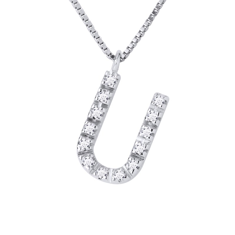Collier ALPHABET Diamants 0,06 Cts  LETTRE 