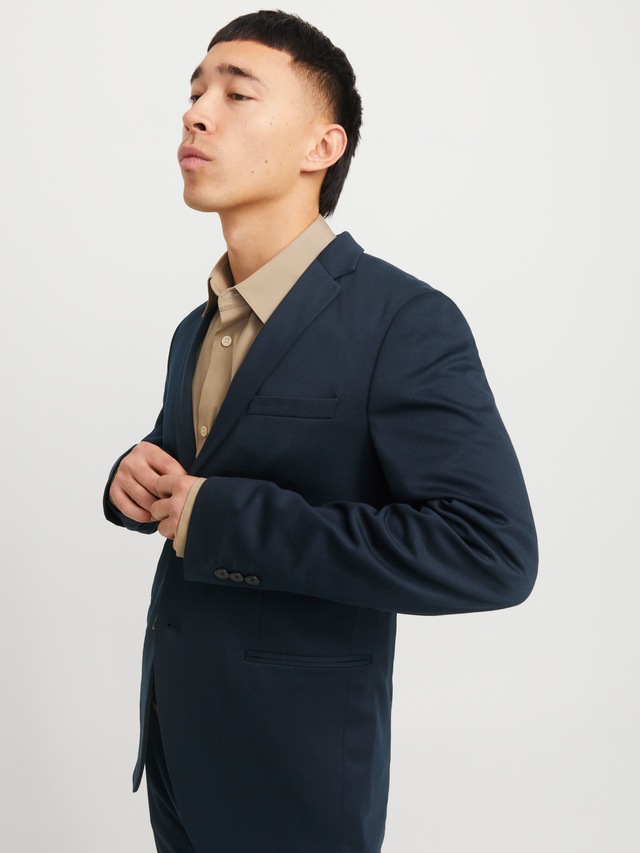 Jack & Jones Sakko »JPRJAXON Jersey Blazer mit Stretch für stylischen Look«, meliert, modisch, slim fit, Materialmix