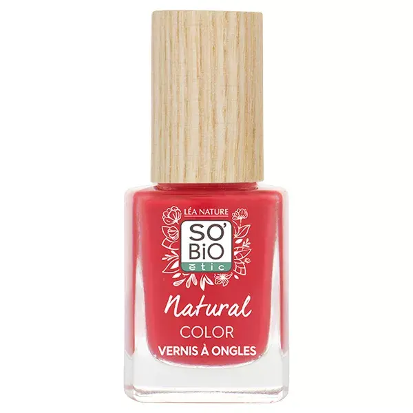 Esmalte orgânico So'Bio Étic, cor 45 Vermelho Papoula, 11ml