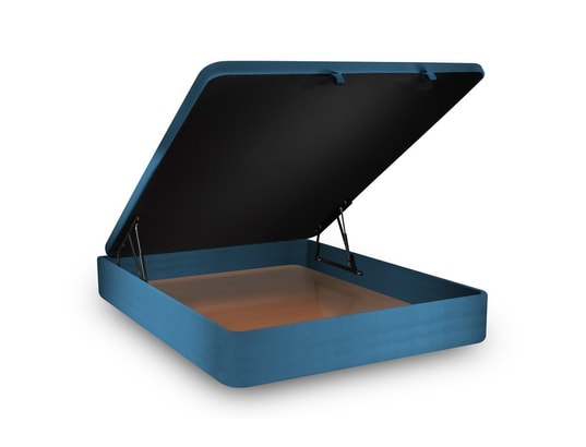 SOMMEIL DE PLOMB - Sommier 140 x 190 Sommier coffre velours bleu 140x190 h39cm