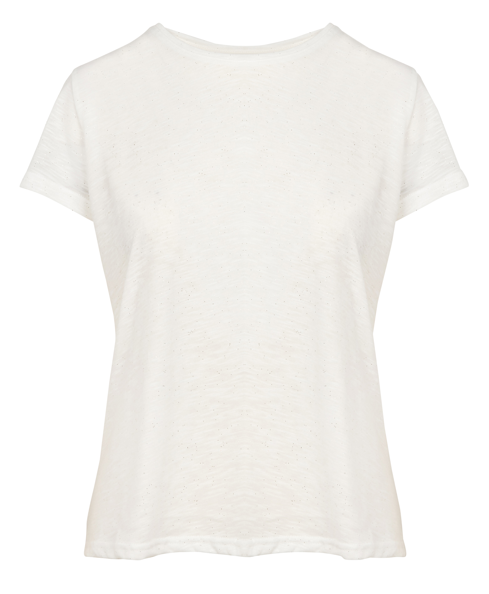 ELVA - Tee-shirt col rond pailleté | Blanc