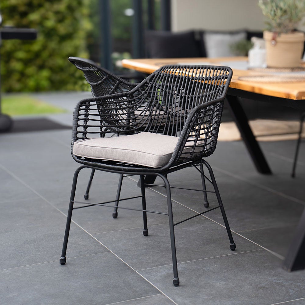 Home Deluxe Tuinstoel incl. Zitkussen TARA - 63 x 60 x 82 cm Weerbestendig | Tuinfauteuil, Terrasstoel, Tuinstoelen, Tuinmeubelen