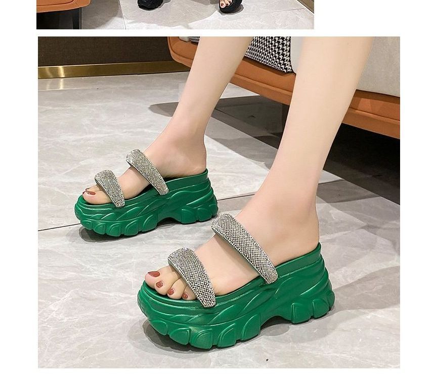 Vindler - Plateau sandalen met strass steentjes
