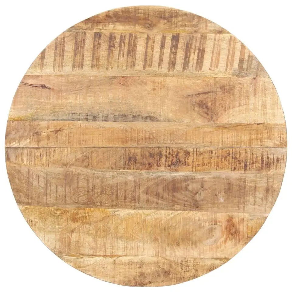 vidaXL Eettafel - Ronde tafel - Ruw mangohout en ijzer - Ø80 cm