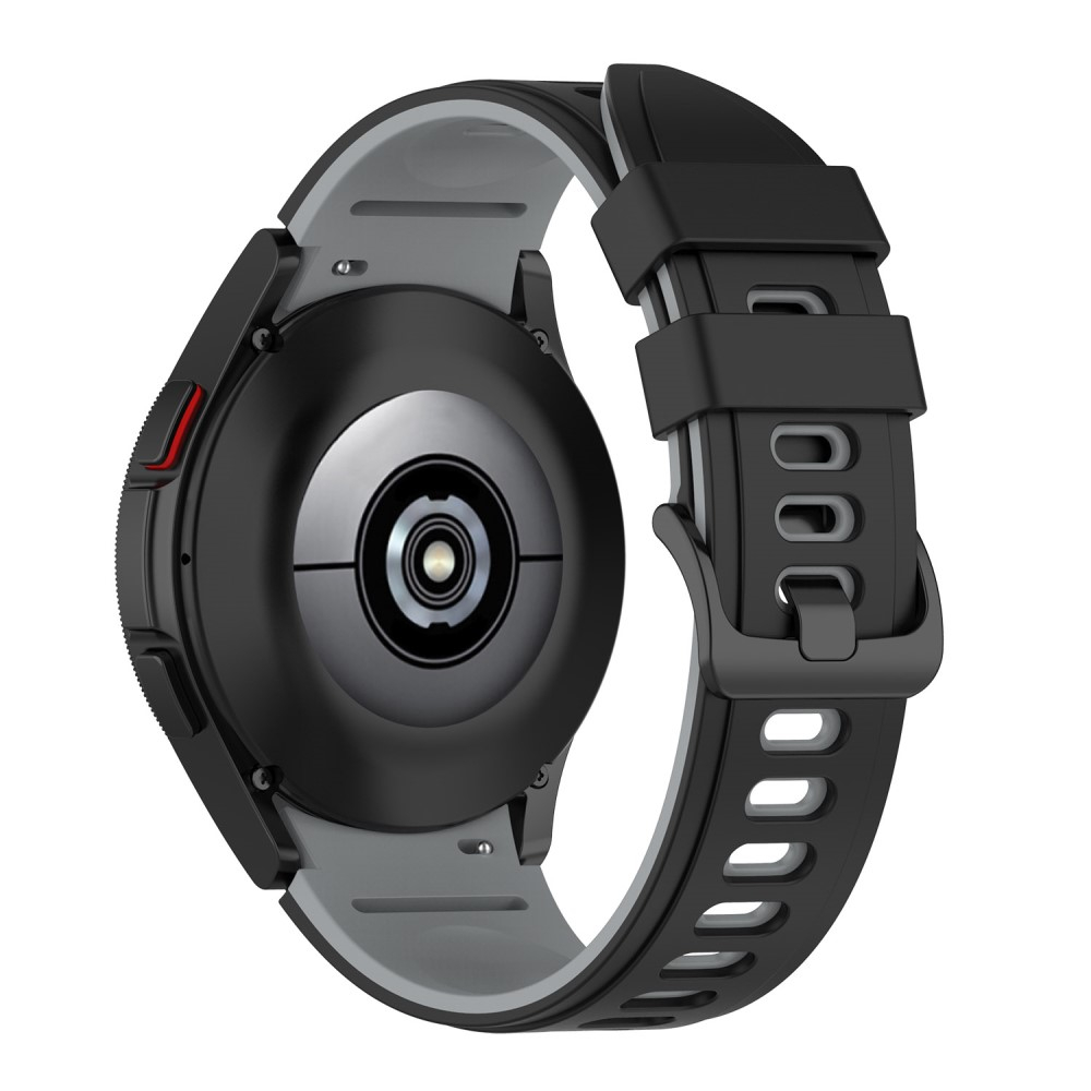 Samsung Galaxy Watch 4 Classic (46mm) Soft Silikon Armband Dual Color (Gelenkumfang: 180-220mm) - Schwarz / Grau