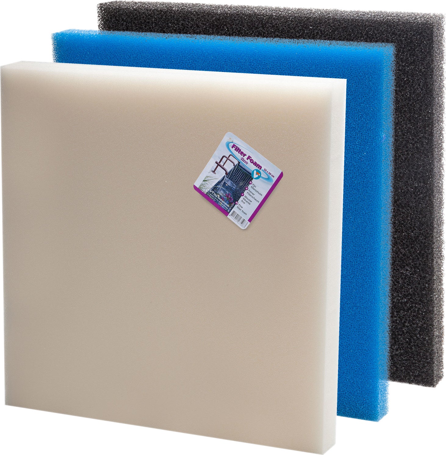 VT filterschuim set 50 x 50 x 2 cm 3 stuks