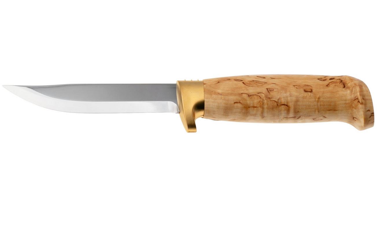 Marttiini Lynx Golden 160014, Satin Stainless Steel, Golden Guard, Curly Birch outdoormes