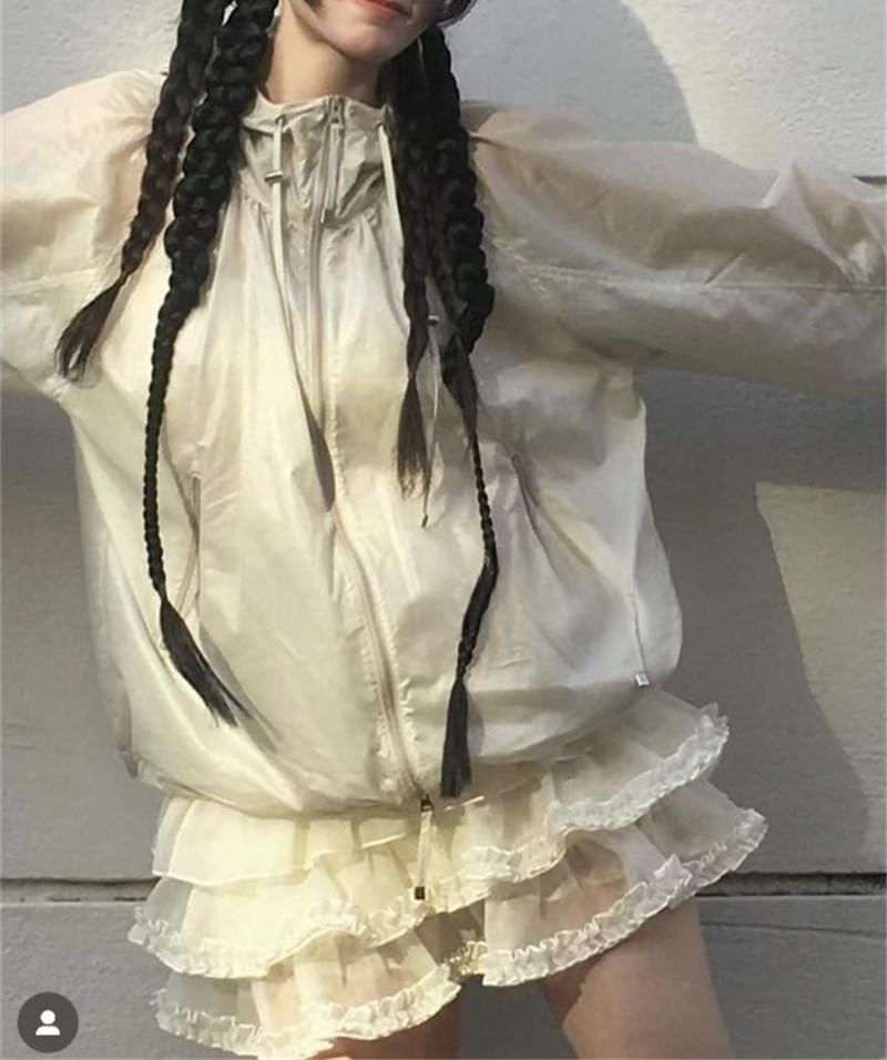 Moon City - Hoge taille effen ruffle skort
