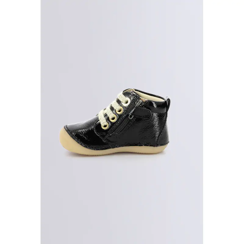 SONIZIP NOIR VERNIS BOTTILLONS Cuir Fille