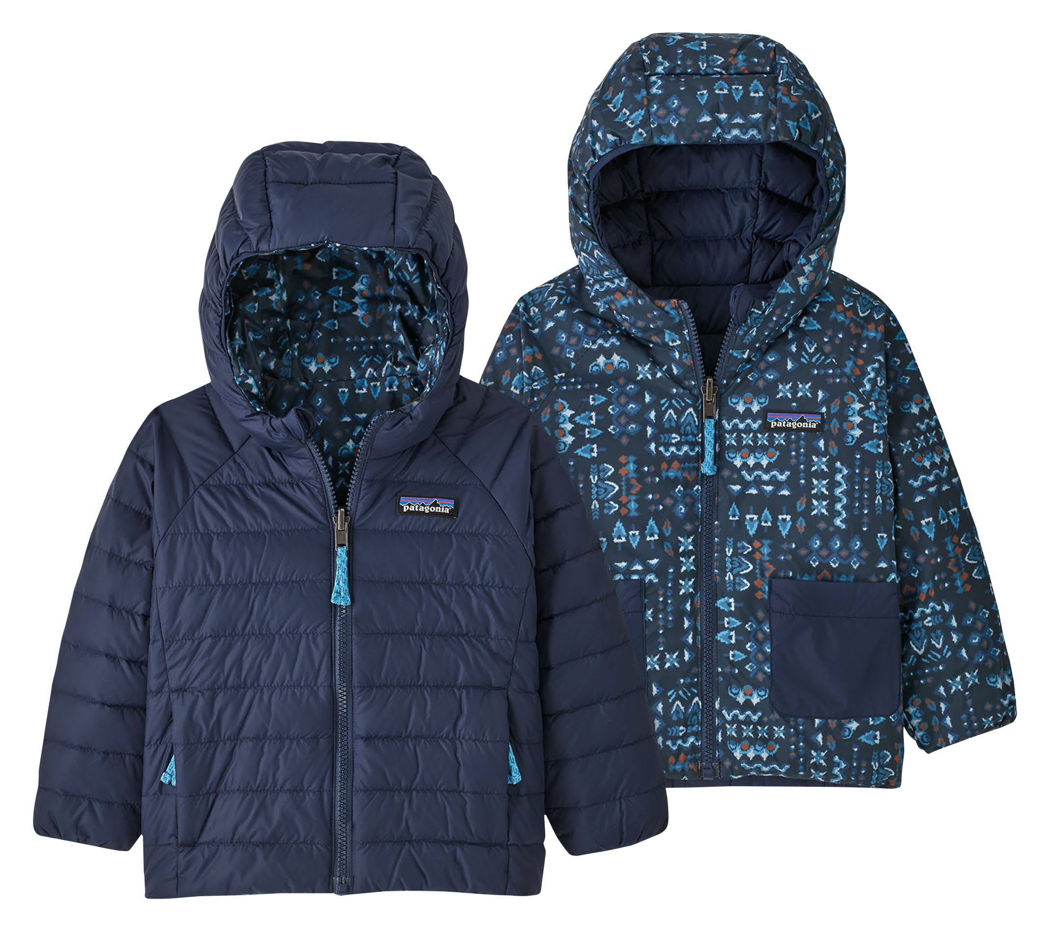 REVERSIBLE DOWN - Doudoune matelassée à capuche| Bleu