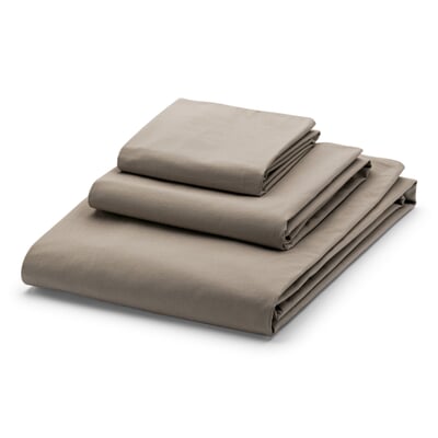 Kopfkissenbezug Baumwolle, Taupe, 40 × 80 cm