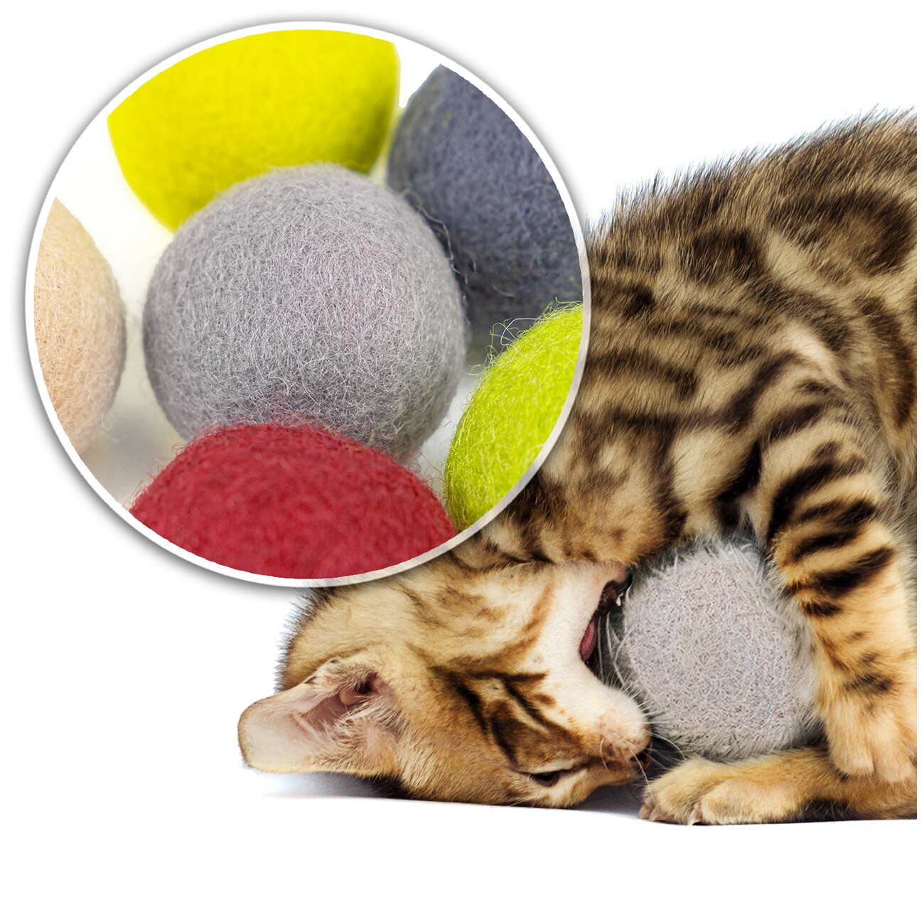 Canadian Cat Company Intelligenzspielzeug Filzbälle Ø 3 cm 6 Stk