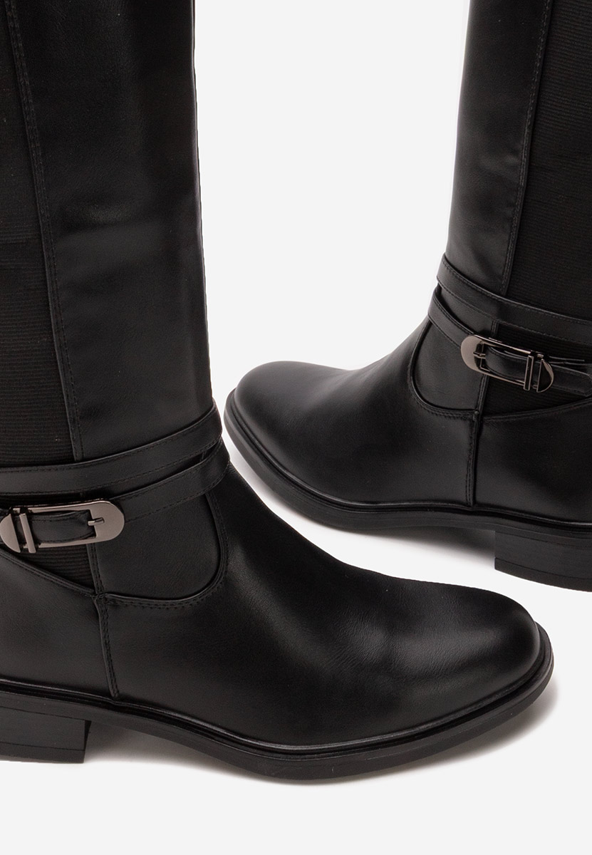 Bottes à petit talon noires Raquell