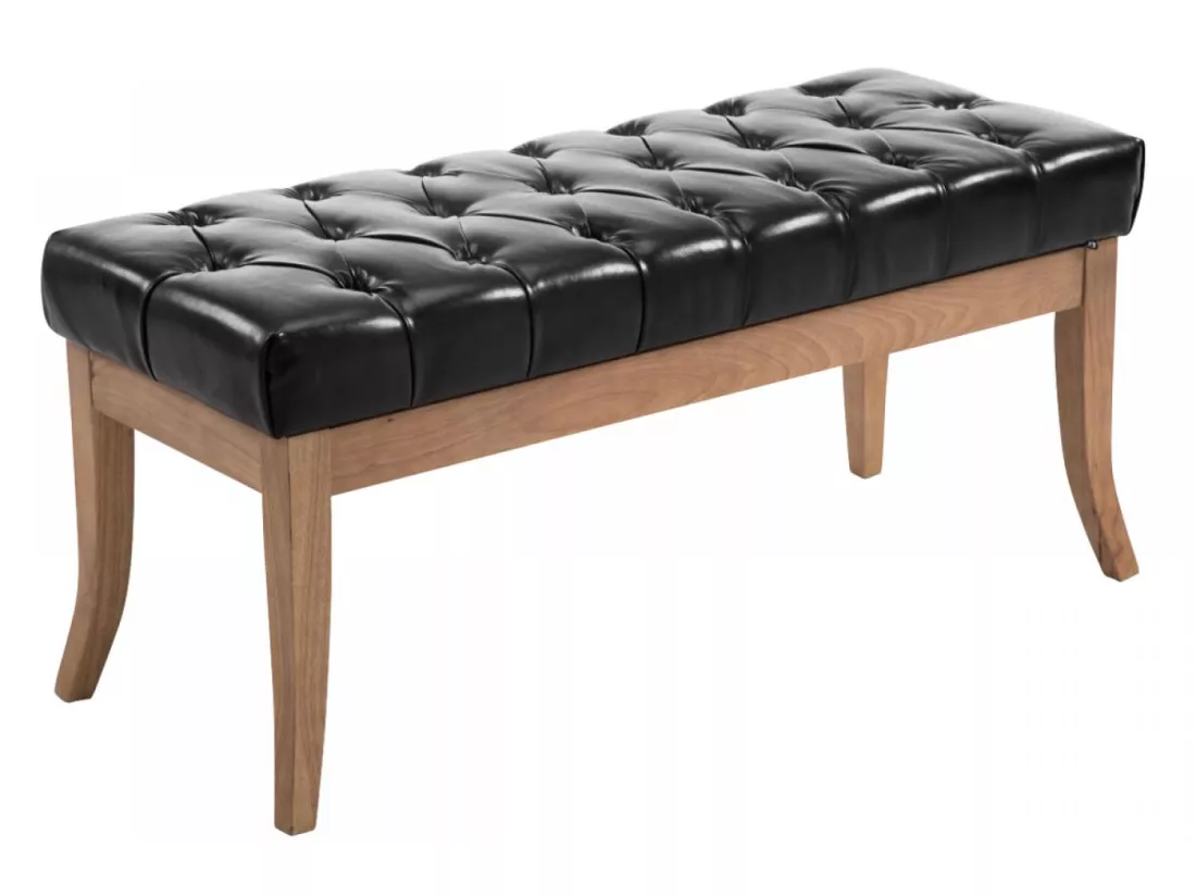 Banquette - Similicuir & Bois - Noir - Ramses