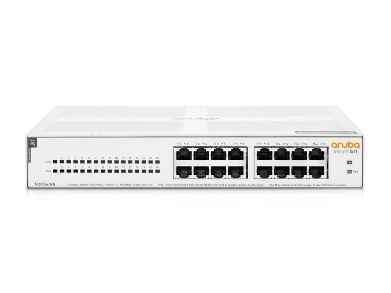 HPE Aruba Networking PoE  Switch Instant On 1430-16G-PoE  1 Aruba Instant On 1430 Nicht verwaltete Ethernet-Switches für einfache Konnektivität
